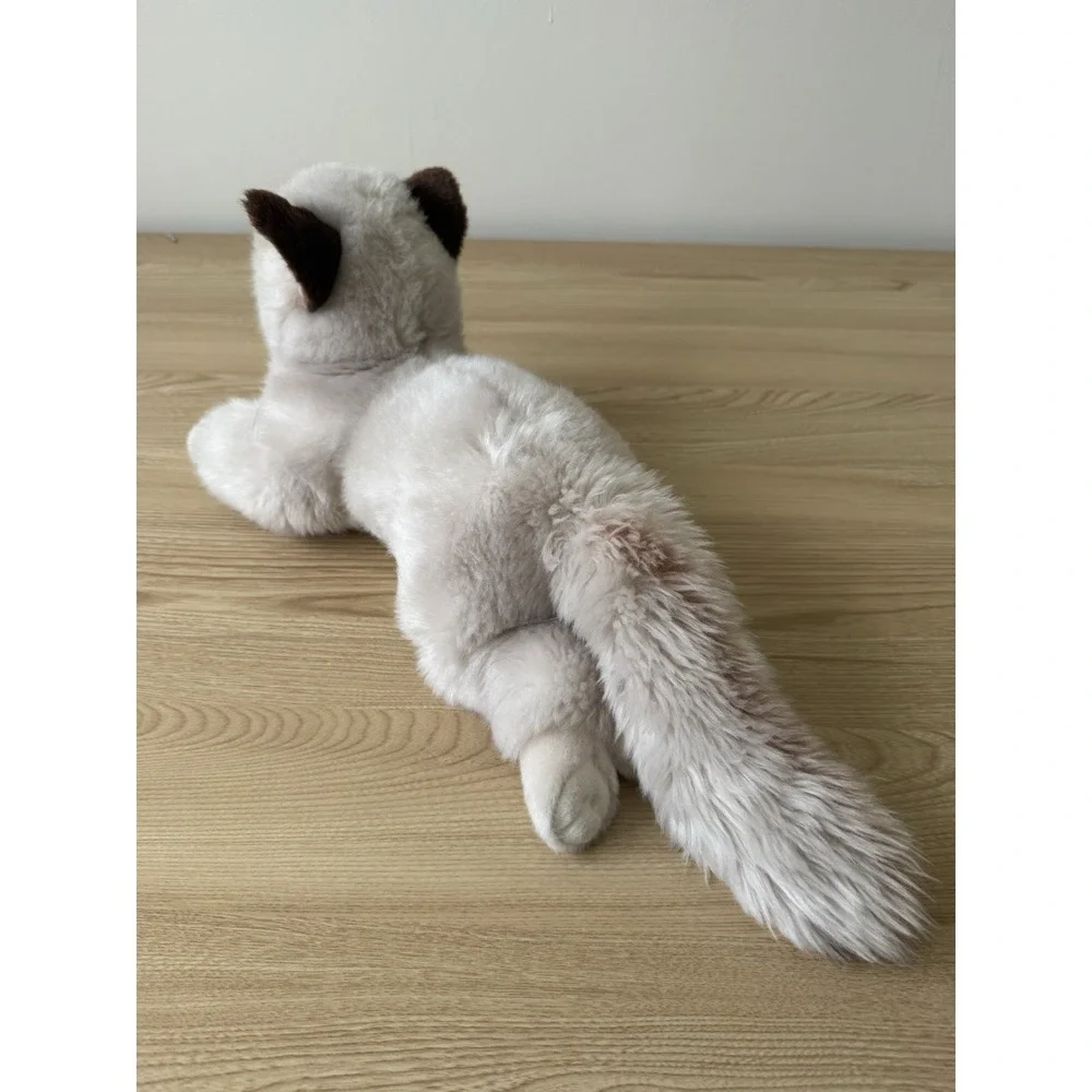 Realistic Blue Eyed Persian Cat Plush Fluffy Kitten Stuffed Animal‎ Toy